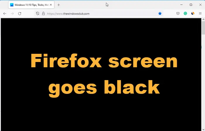 Firefox screen goes black