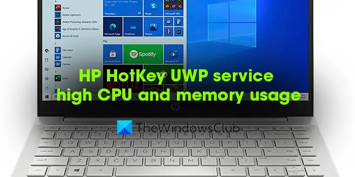 HP HotKey UWP service high CPU and memory usage