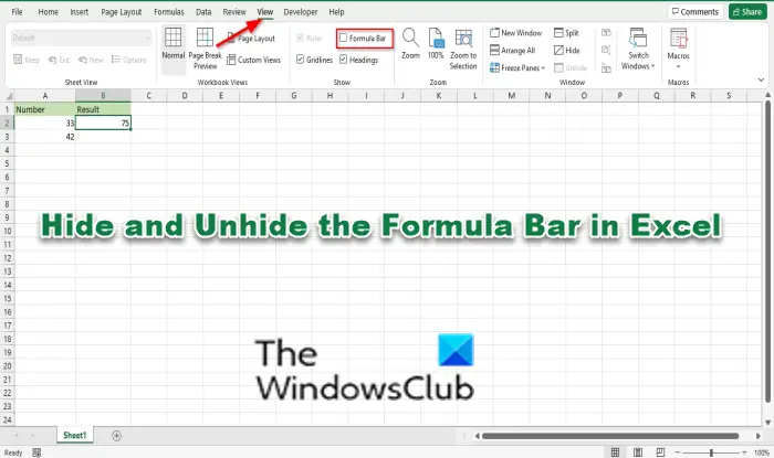 Как скрыть и показать панель формул в Excel