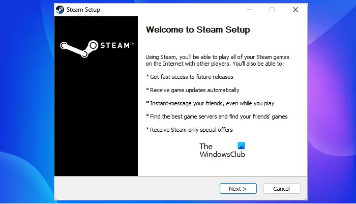 Install Steam on Windows