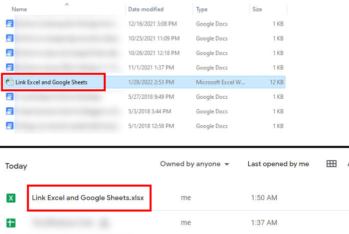 Link Excel and Google Sheets