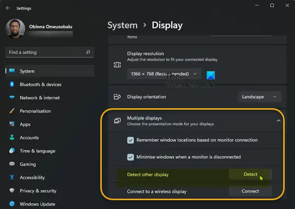 Manually detect Display-11