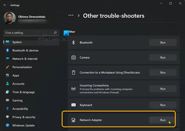 Network Adapter Troubleshooter-11