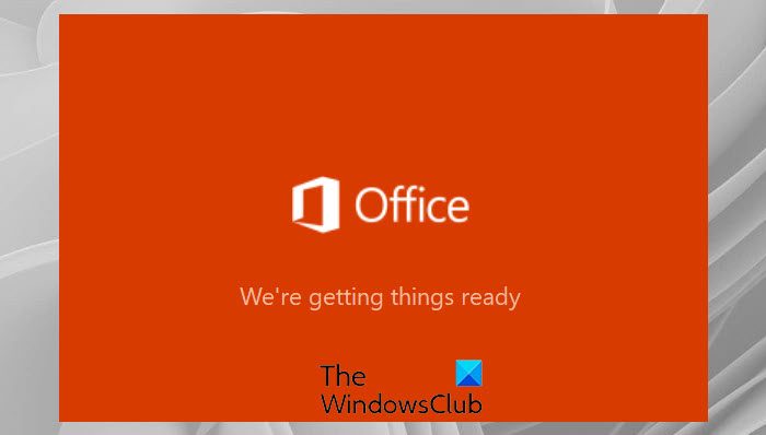 Office stuck on We’re getting things ready screen