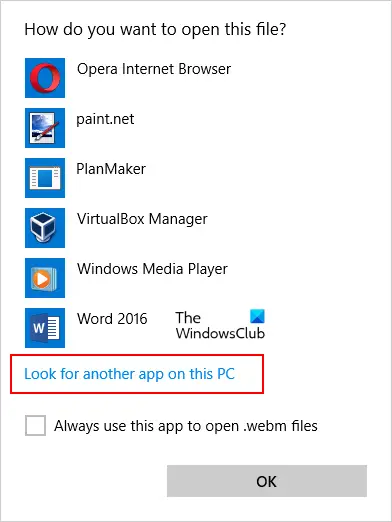 Play WebM files in web browser