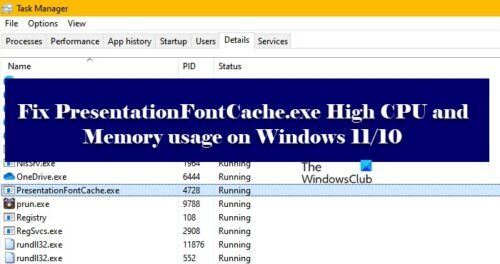 how to fix presentation font cache