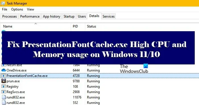PresentationFontCache.exe High CPU and Memory usage