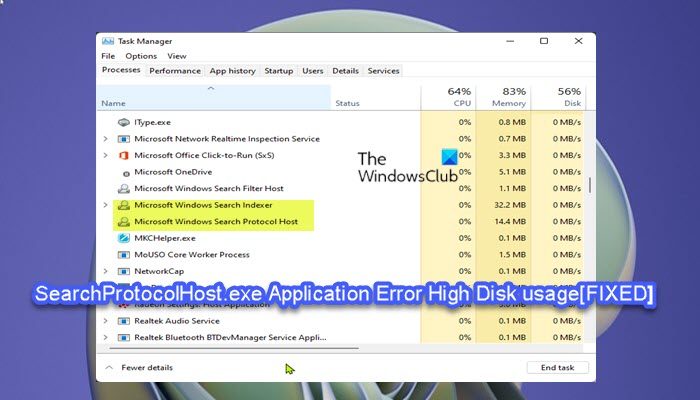 SearchProtocolHost.exe High Disk usage