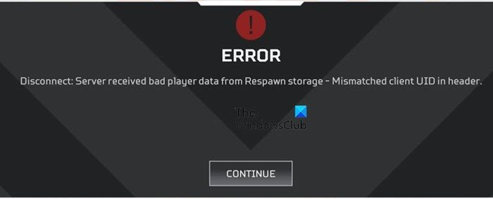 Server received bad player data error