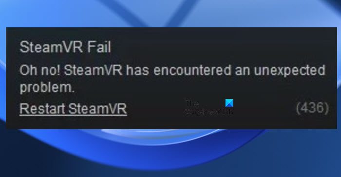 Fix SteamVR Error Code 436