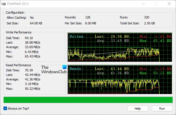 Test hard drive speed with DiskMark