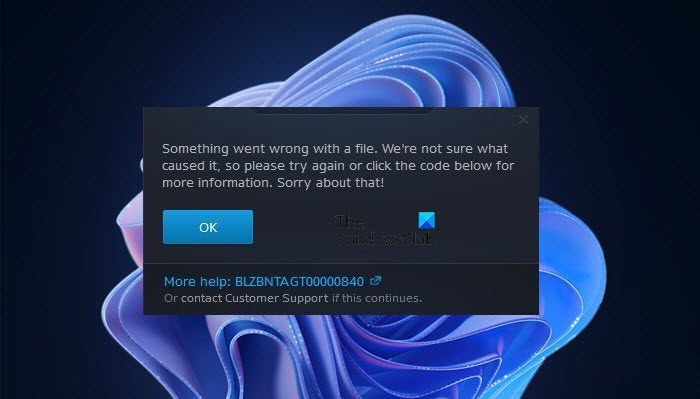 Can’t Update World of Warcraft Error BLZBNTAGT00000840