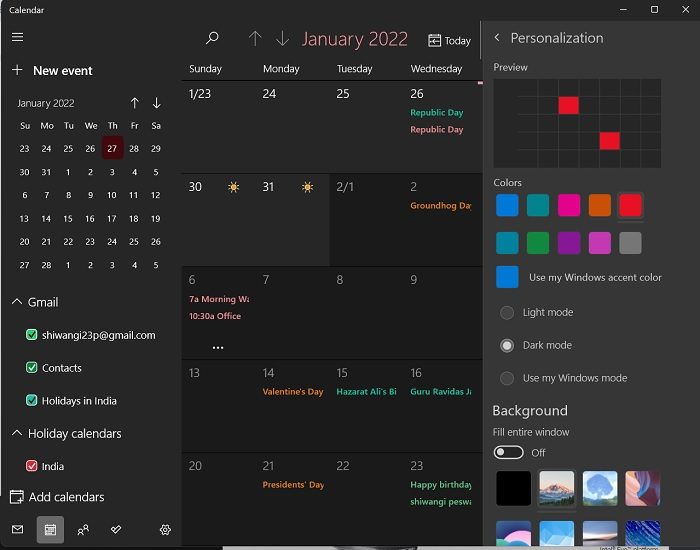 How to use Calendar App in Windows 11 PC