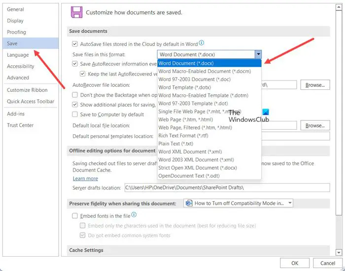 Compatibility Mode in Word