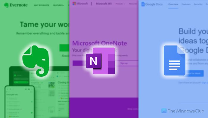 Evernote vs. OneNote vs. Google Docs: Which is better