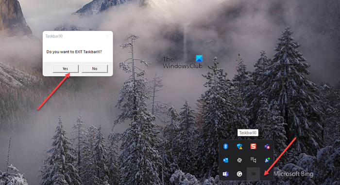 Esci dalla barra delle applicazioni 11