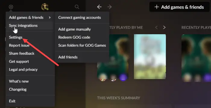 GOG Game Settings