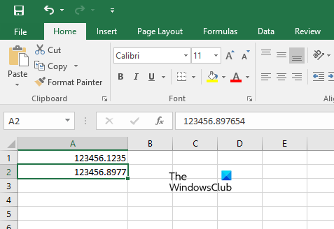 increase column width to display decimals