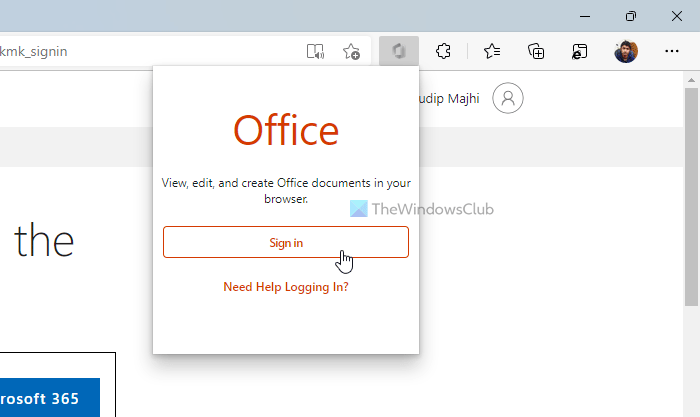 Office Online extension for Microsoft Edge