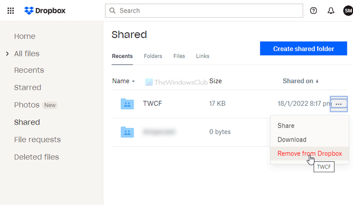 How to remove shared files from OneDrive, Google Drive, Dropbox 