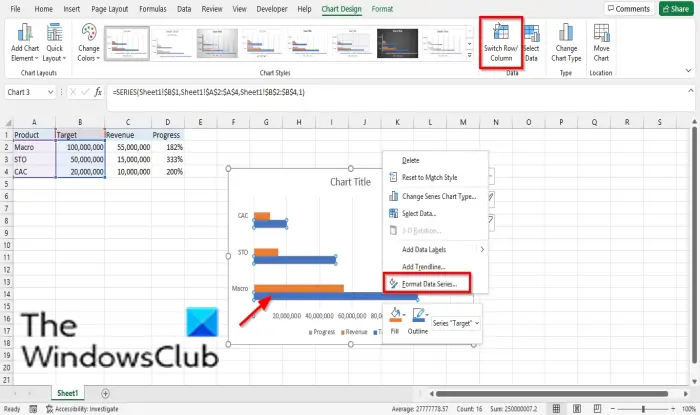 How to create a Bar or Circle Progress Chart in Excel