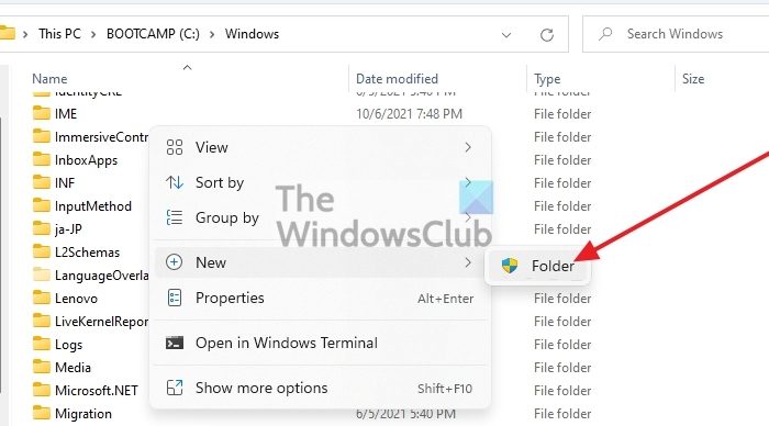 Create Installer Folder Windows
