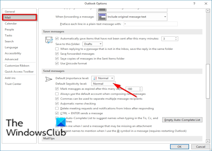 How to mark Email as Normal, Personal, Private or Confidential in Outlook