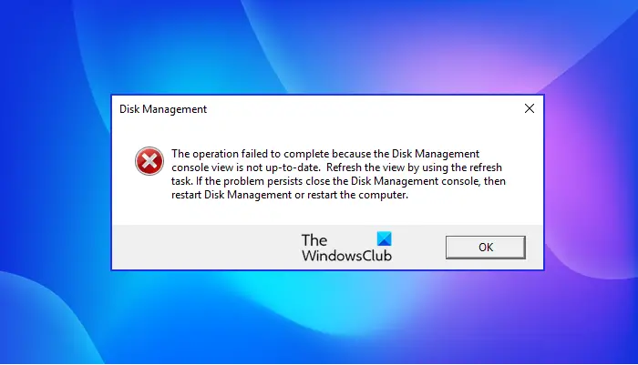  Disk Management Console View Is Not Up-to-date