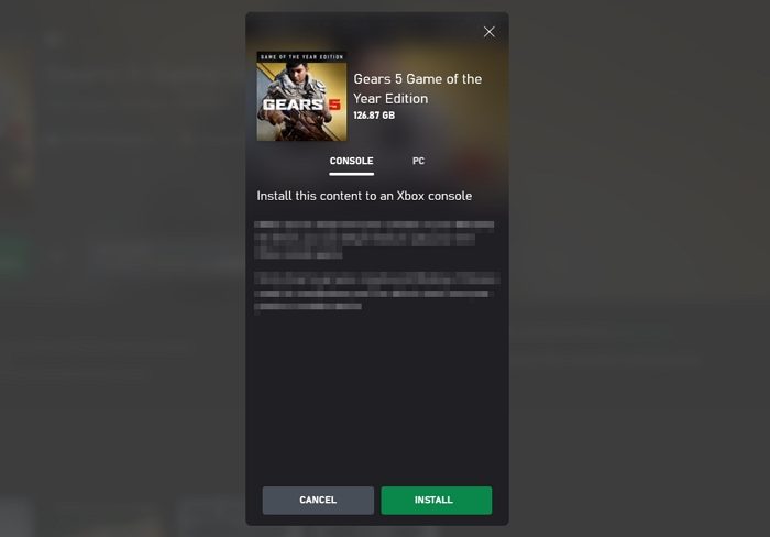 Download Xbox Game on Console