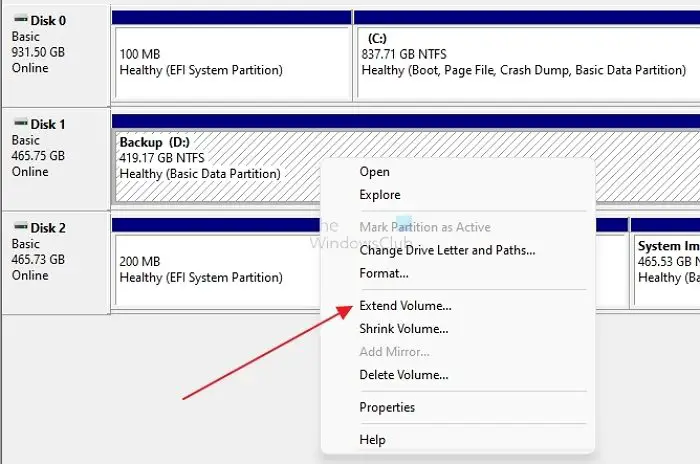 Extend Shrink Disk Management Tool