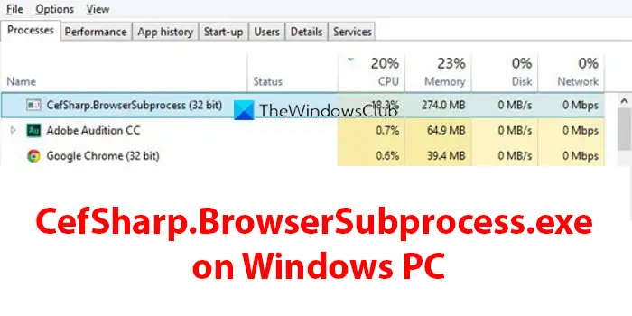CefSharp.BrowserSubprocess.exe application error