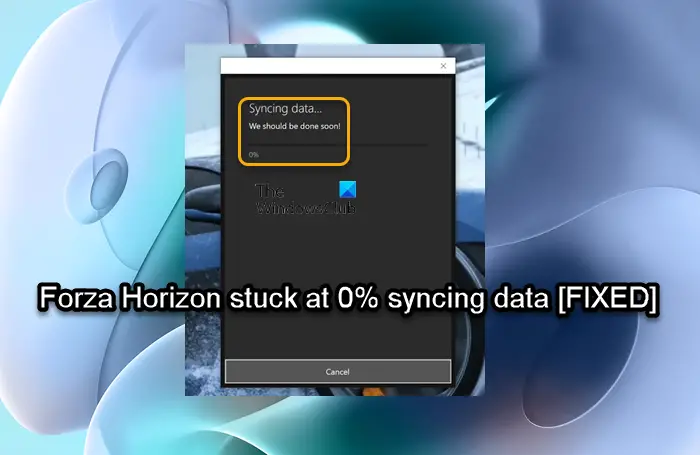 Forza Horizon stuck at 0% syncing data