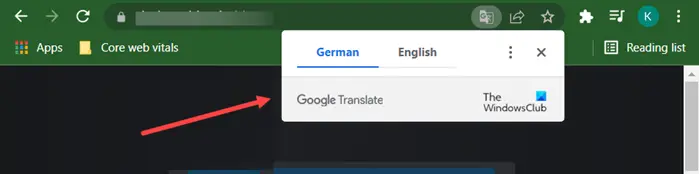 Google Translate Popup