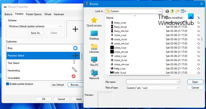 How to get Crosshair Cursor for Windows