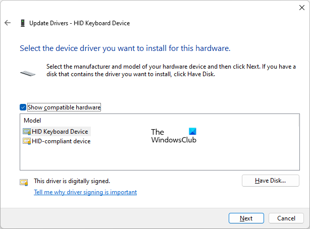 Install compatible device driver