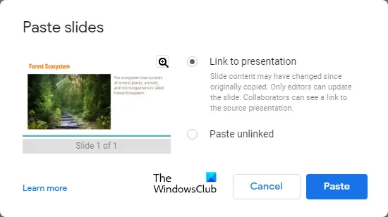 Link Google Slides to Google Docs