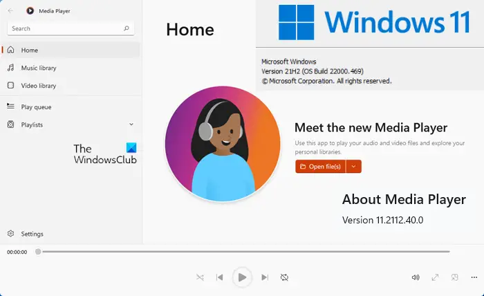 Application Media Player pour Windows 11