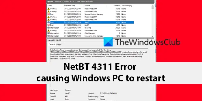 Fix NetBT 4311 Error  Initialization failed on Windows computers - 62