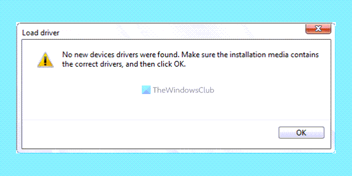 No device drivers were found error Windows