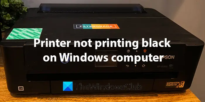 Printer not printing black on Windows computer