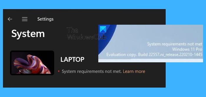 Remove System Requirements Not Met notification on Windows 11