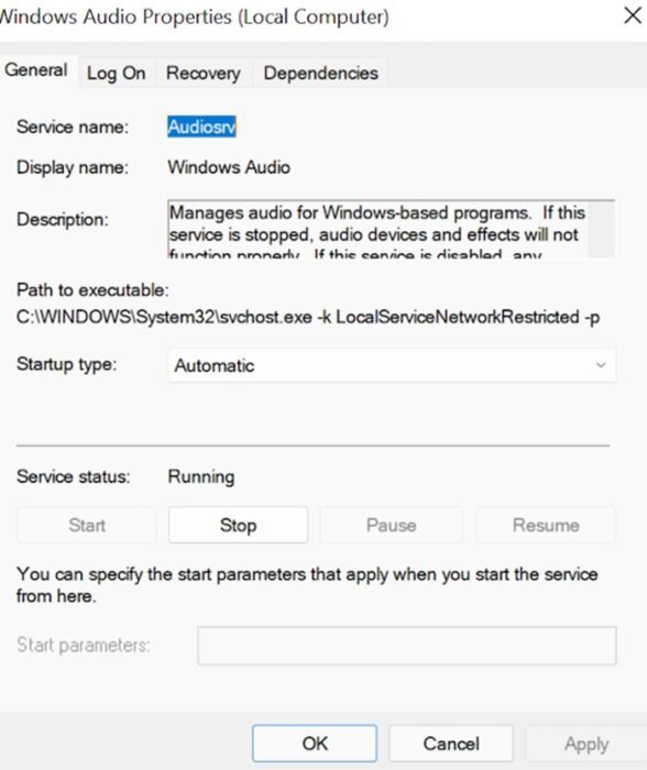 Il servizio audio di Windows necessita di un riavvio