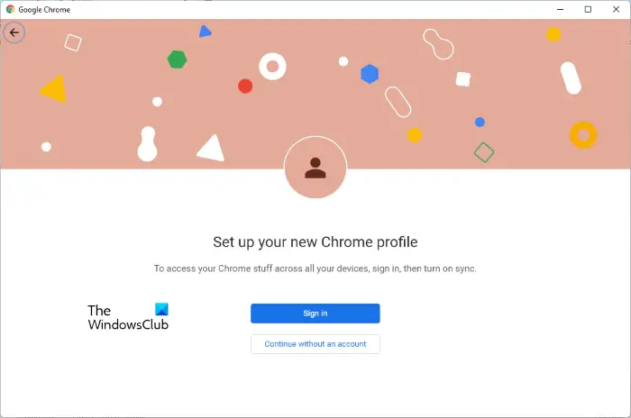 Setup a new Chrome profile