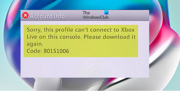 Sorry, this profile can't connect to Xbox Live on this console