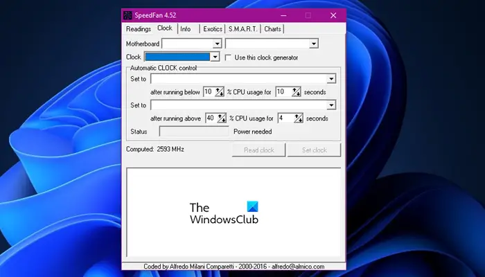 Windows PC için ücretsiz Fan Hızı Denetleyici yazılımı