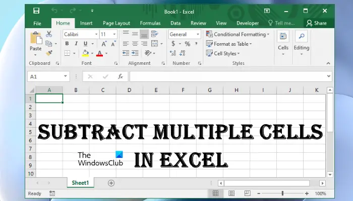 Subtract multiple cells in Excel