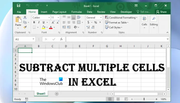 How to subtract multiple cells in Excel