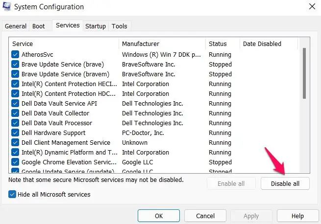 System Configuration Settings