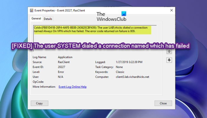L'utilisateur System A Composé Une Connexion Nommée Qui A Échoué L'utilisateur System A Composé Une Connexion Nommée Qui A Échoué
