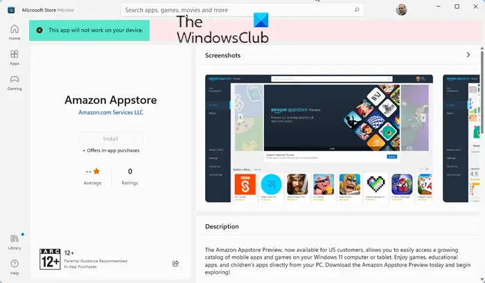 This app will not work on your device Amazon AppStore error